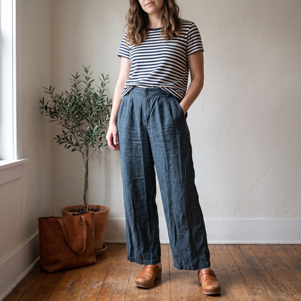 Madewell The Harlow Wide Leg Pants Womens 6 Black Lyocell Linen Minimalist